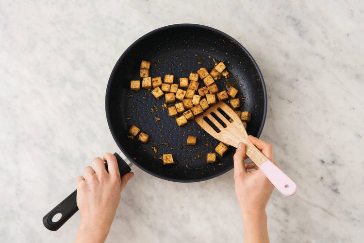 Add the spicy tofu