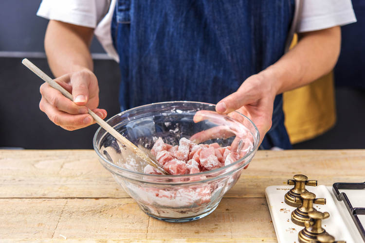 Coat the pork