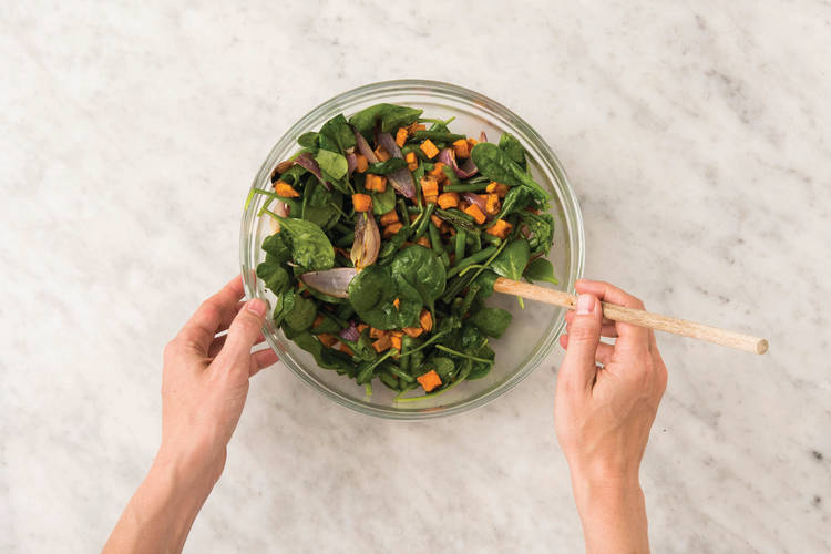 Make the veg-fetta toss