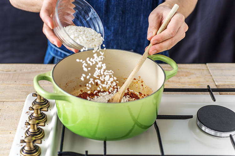 Start the risotto