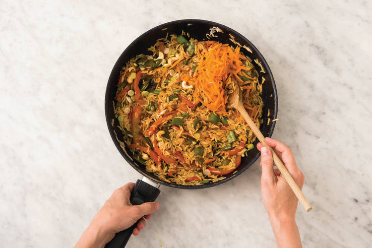 Add the rice & sauce