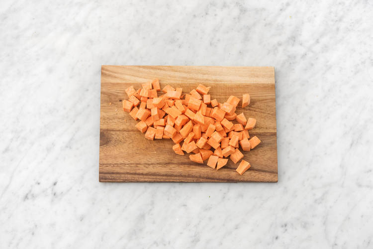 Preheat Oven and Roast Sweet Potatoes