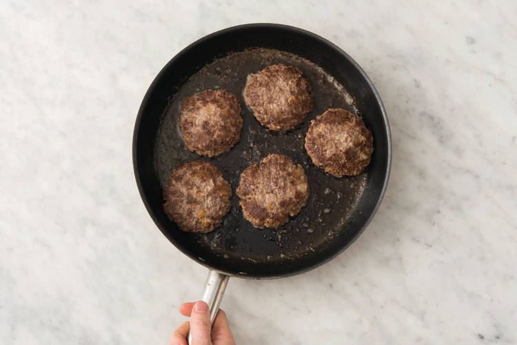 Cook the beef patties