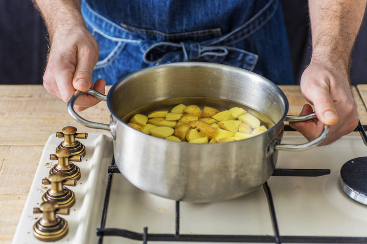 Boil the potatoes