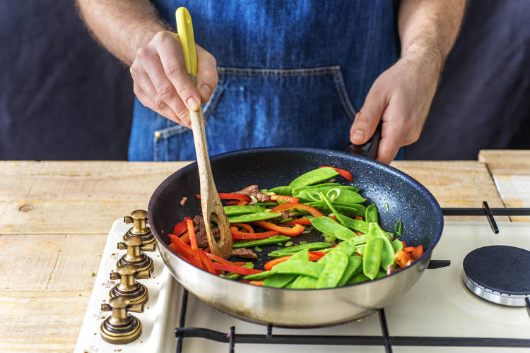 Start the stir fry