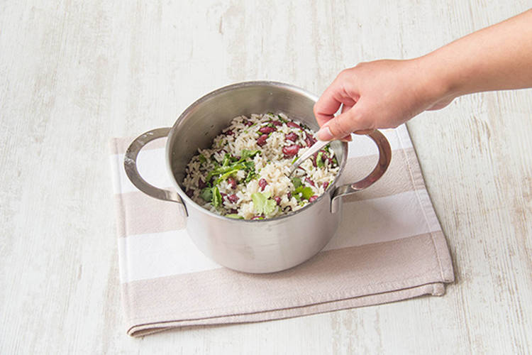 Toss through the coriander