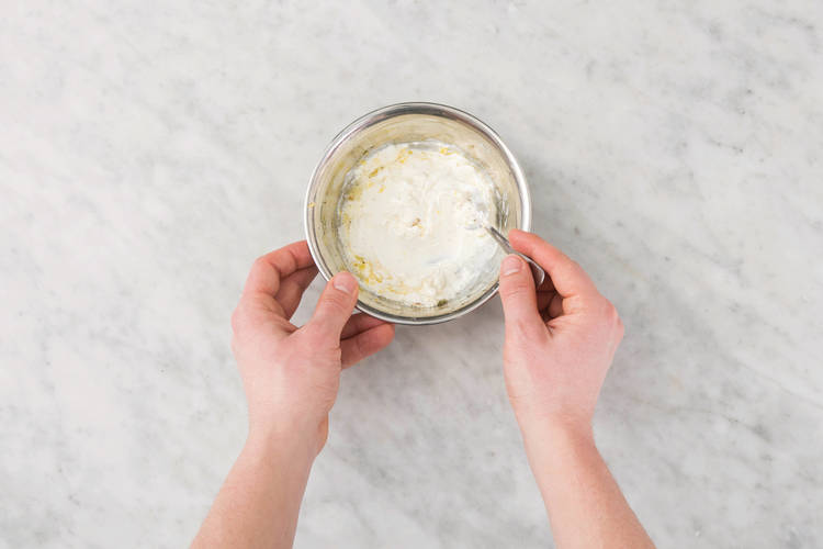 Make the zesty yoghurt sauce
