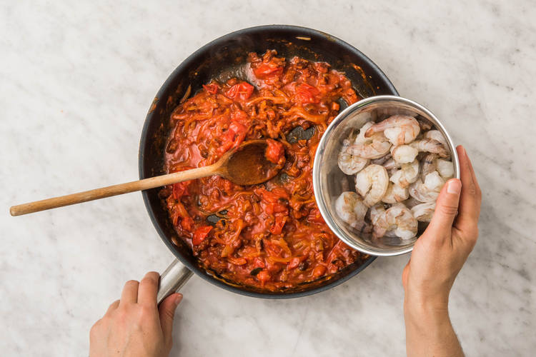 Add the Prawns