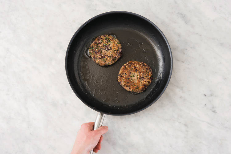 Cook the veggie patties