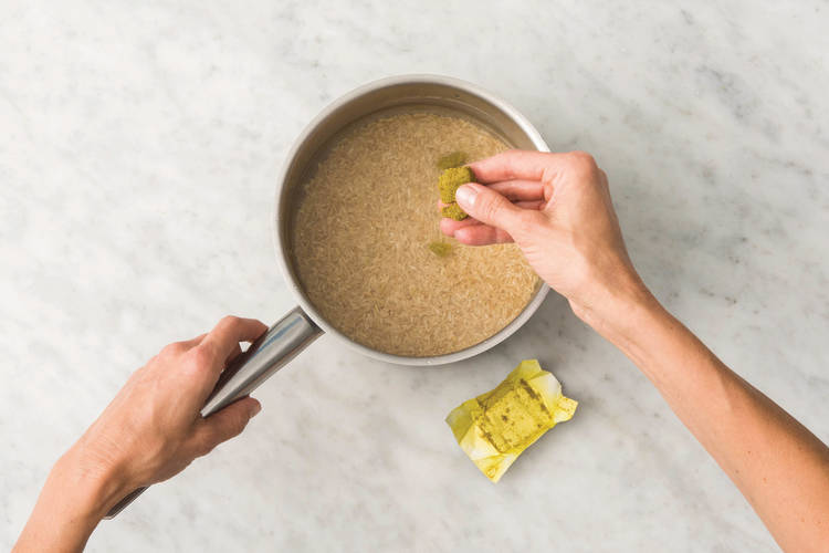 Cook the brown rice