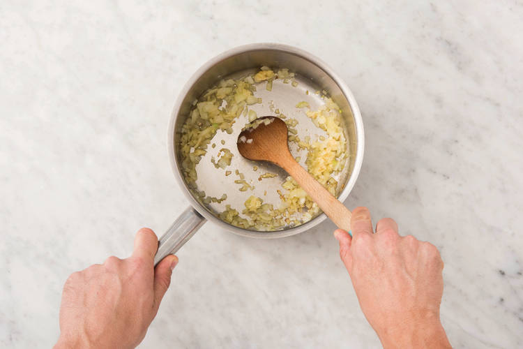 Cook the onions and garlic