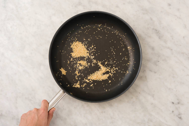 Toast the sesame seeds