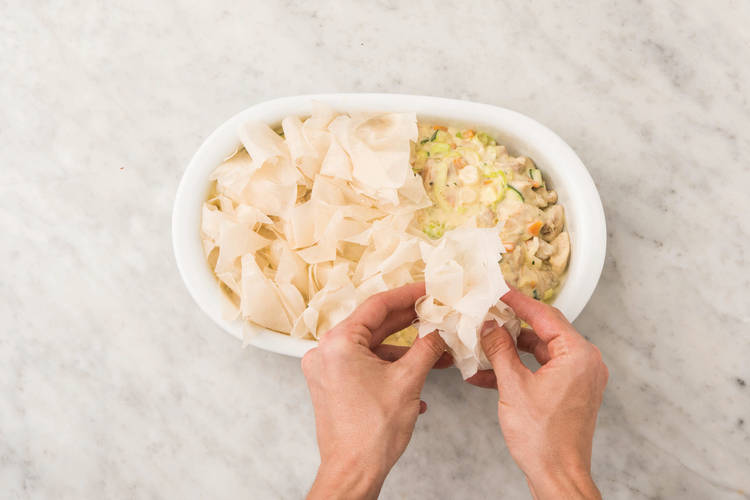MAKE THE FILO PASTRY TOP