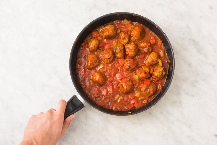 Cook Meatballs and Rice