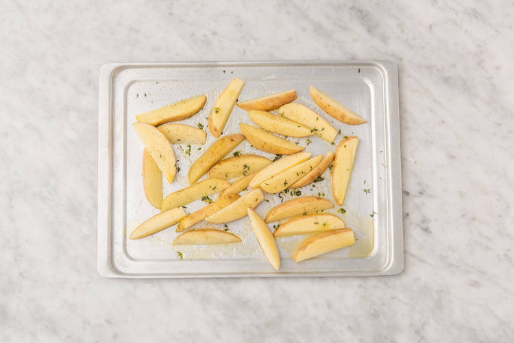 Wedges ready to bake