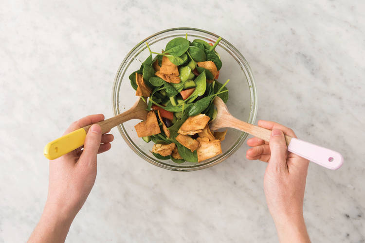 Make the greek pita salad