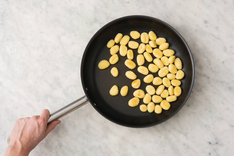 Pan-fry the potato gnocchi