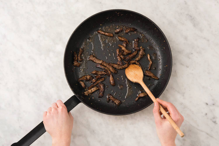 Cook the courgette and beef