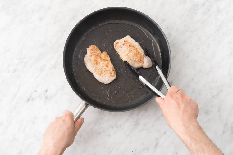 PAN FRY THE PORK