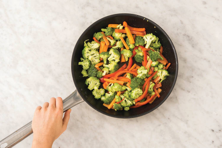 Cook the veggies