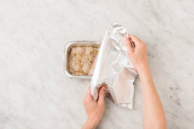 Cuire le colin mariné