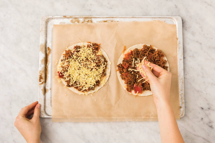 Bake the quesadillas