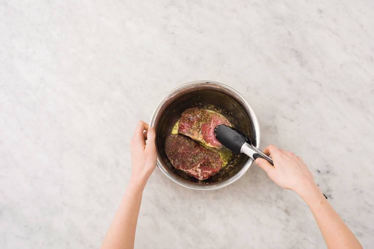 Add flavour to the steak