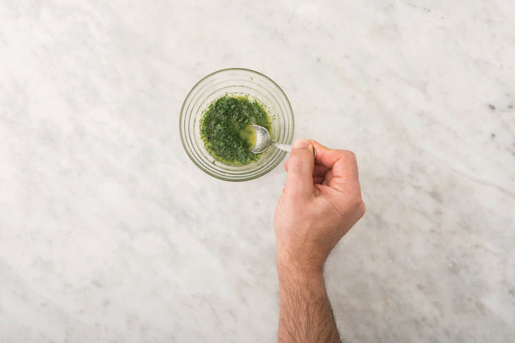 Make the parsley-butter sauce