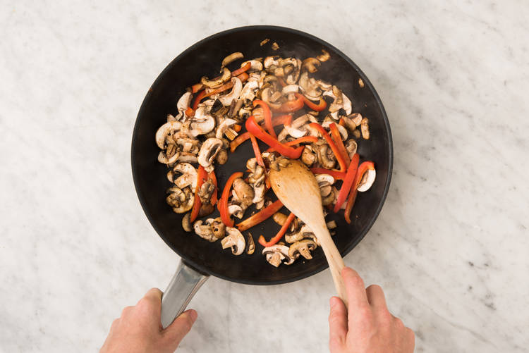 COOK VEGGIES & MAKE SAUCE