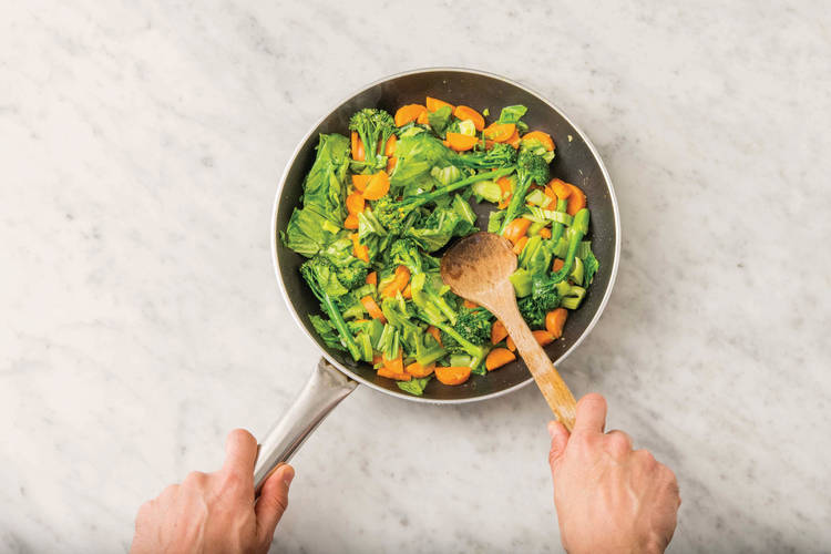 Cook the veggies