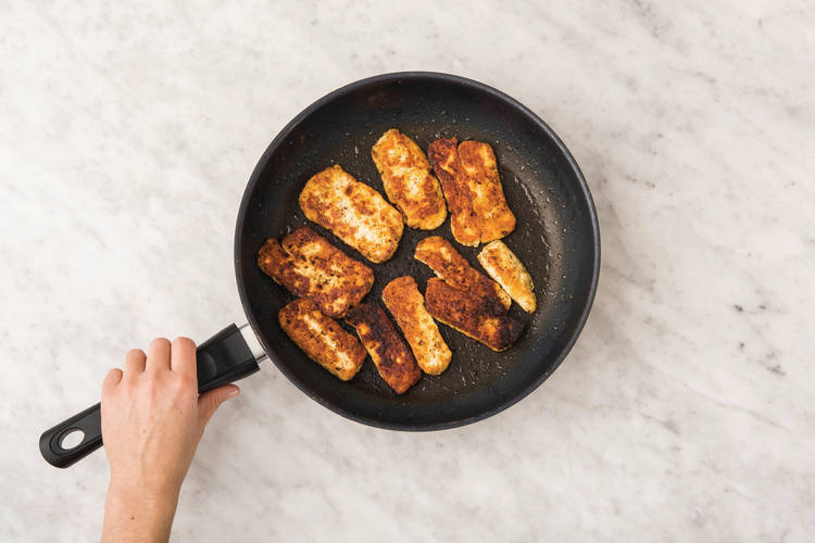 Cook the haloumi