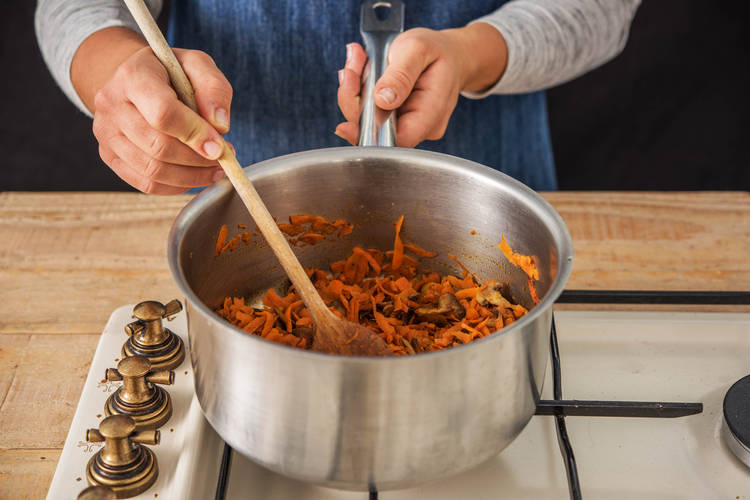 Fry the Mushrooms and Carrot