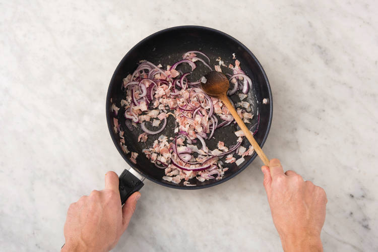 Cook the Onion & Bacon
