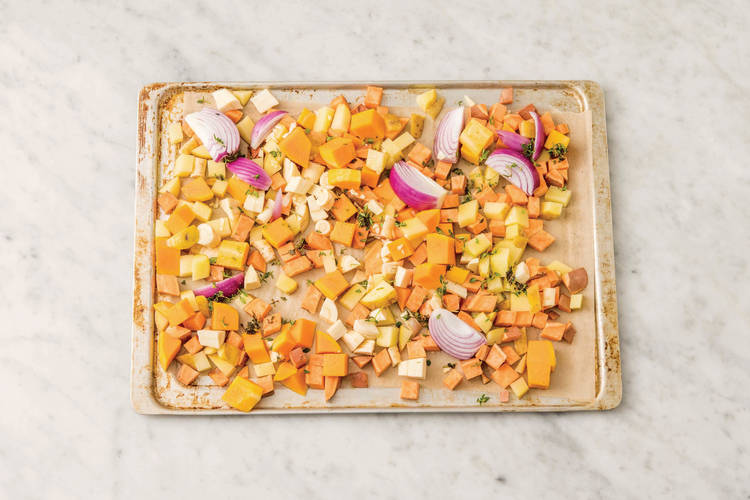Bake the veggies