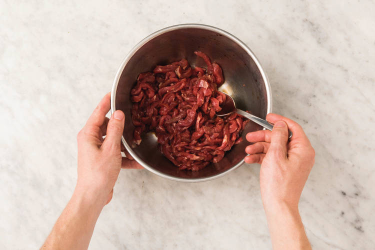 Marinate the beef