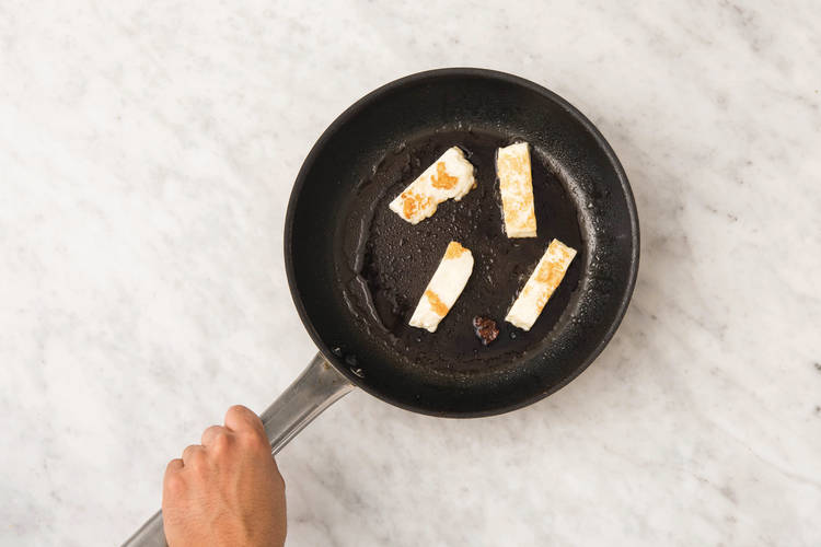 Fry the haloumi