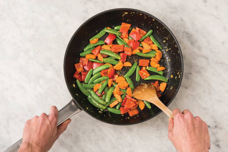 Cook the veggies