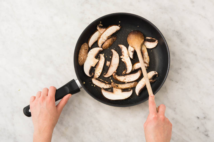Preparer le portobello et la vinaigrette