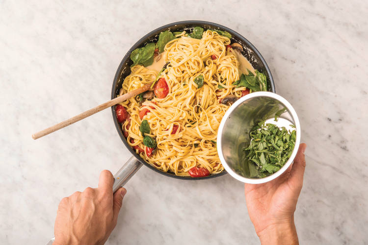Toss the pasta in the sauce