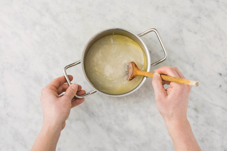 Cook the garlic rice
