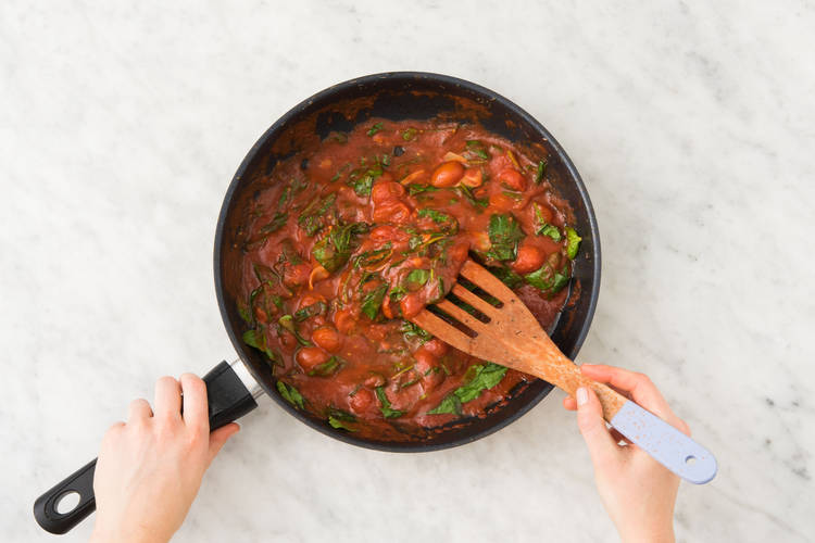 Spinazie laten slinken