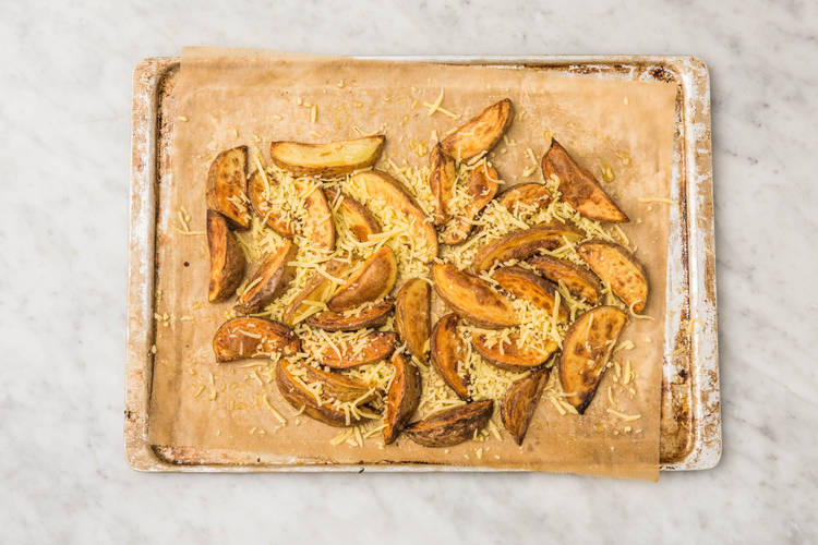 Roast the Wedges & Make them Cheesy