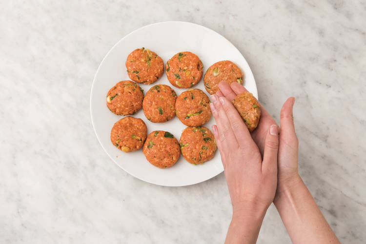 PREP THE VEGGIES & RISSOLES