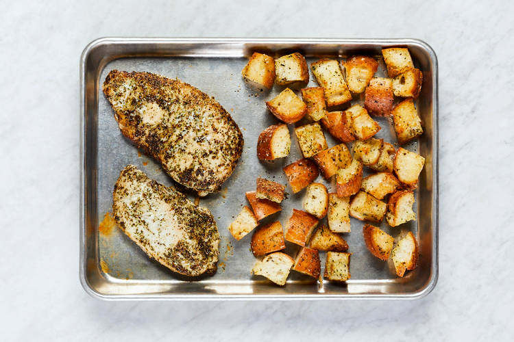 Finish Chicken and Croutons
