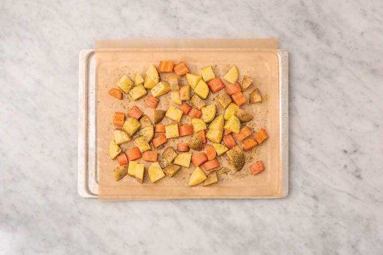 ROAST THE POTATO & CARROT