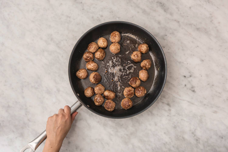 Cook meatballs