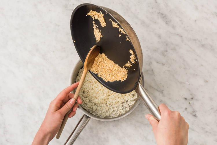 Preparer les riz de sésame
