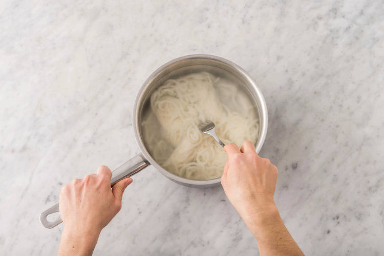 BOIL THE NOODLES & VEGGIES