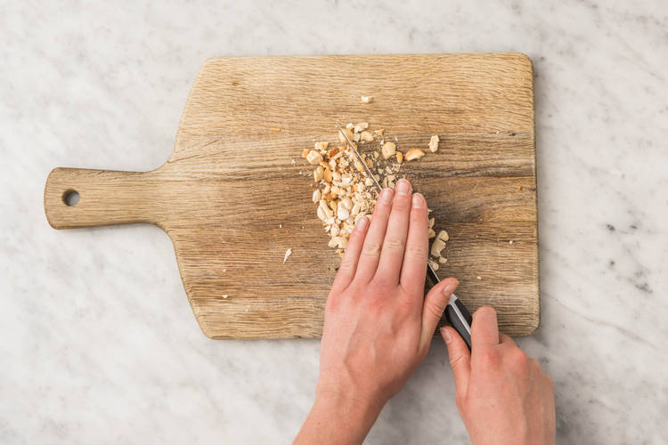 Cashewnoten hakken