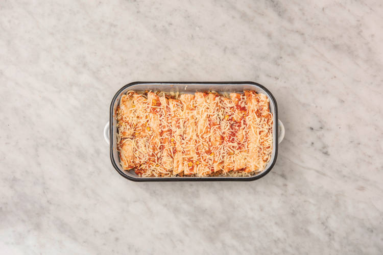 Cook the enchilada filling